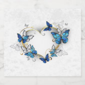 Sieraden Hart met Vlinders Morpho Likeurfles Etiket (Enkel label)