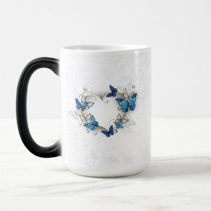 Sieraden Hart met Vlinders Morpho Magische Mok