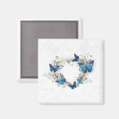 Sieraden Hart met Vlinders Morpho Magneet (Voorkant / Achterkant)