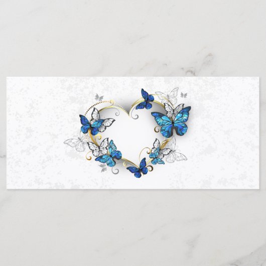 Sieraden Hart met Vlinders Morpho Menu (Voorkant)