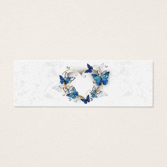 Sieraden Hart met Vlinders Morpho Mini Visitekaartjes (Voorkant)