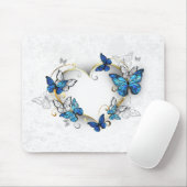 Sieraden Hart met Vlinders Morpho Muismat (Met muis)