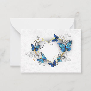 Sieraden Hart met Vlinders Morpho Notitiekaartje