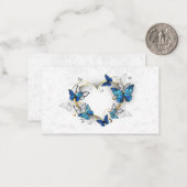 Sieraden Hart met Vlinders Morpho Notitiekaartje (Voorkant / Achterkant in situ)