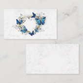 Sieraden Hart met Vlinders Morpho Notitiekaartje (Voorkant / Achterkant)