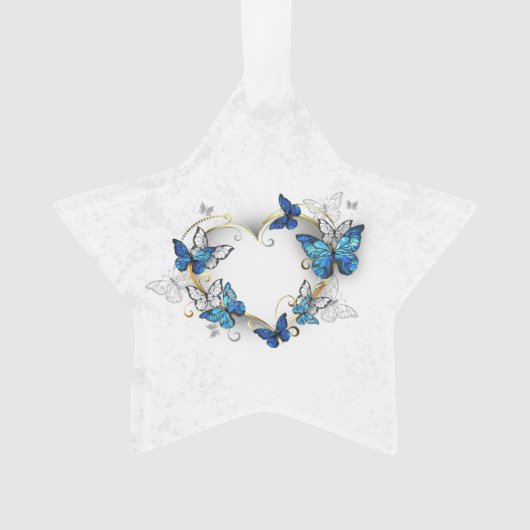 Sieraden Hart met Vlinders Morpho Ornament (voorkant)