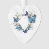 Sieraden Hart met Vlinders Morpho Ornament (voorkant)