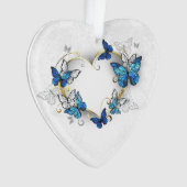 Sieraden Hart met Vlinders Morpho Ornament (voorkant)