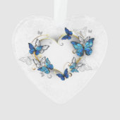 Sieraden Hart met Vlinders Morpho Ornament (achterkant)