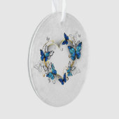 Sieraden Hart met Vlinders Morpho Ornament (voorkant)