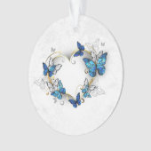 Sieraden Hart met Vlinders Morpho Ornament (voorkant)