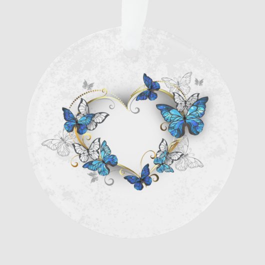 Sieraden Hart met Vlinders Morpho Ornament (voorkant)