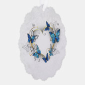 Sieraden Hart met Vlinders Morpho Ornament Kaart (Rechts)