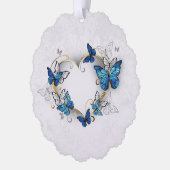 Sieraden Hart met Vlinders Morpho Ornament Kaart (Links)