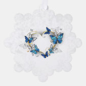 Sieraden Hart met Vlinders Morpho Ornament Kaart (Voorkant)