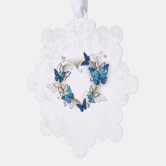 Sieraden Hart met Vlinders Morpho Ornament Kaart (Links)