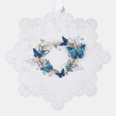Sieraden Hart met Vlinders Morpho Ornament Kaart (Achterkant)