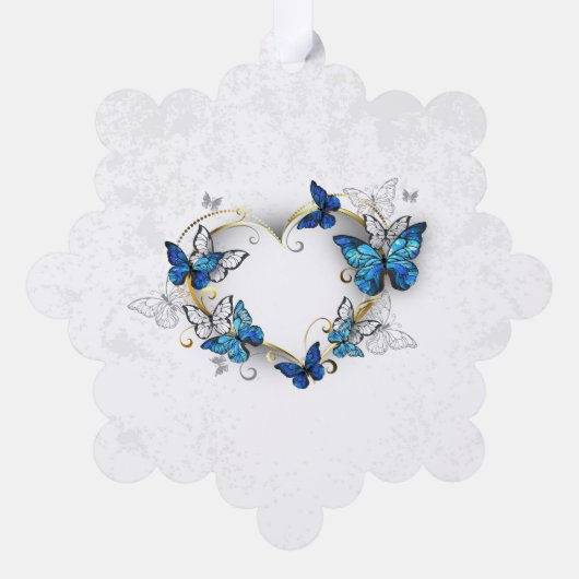 Sieraden Hart met Vlinders Morpho Ornament Kaart (Achterkant)