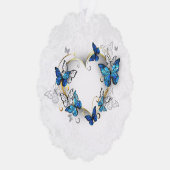 Sieraden Hart met Vlinders Morpho Ornament Kaart (Rechts)