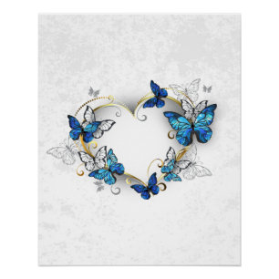 Sieraden Hart met Vlinders Morpho Perfect Poster