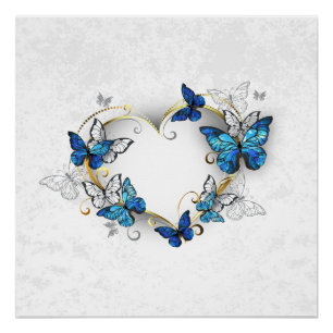 Sieraden Hart met Vlinders Morpho Perfect Poster