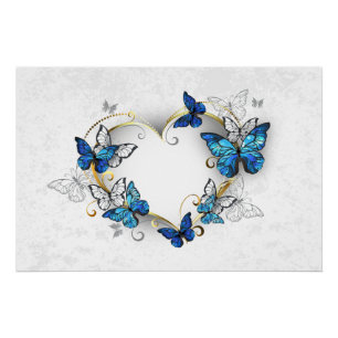 Sieraden Hart met Vlinders Morpho Perfect Poster