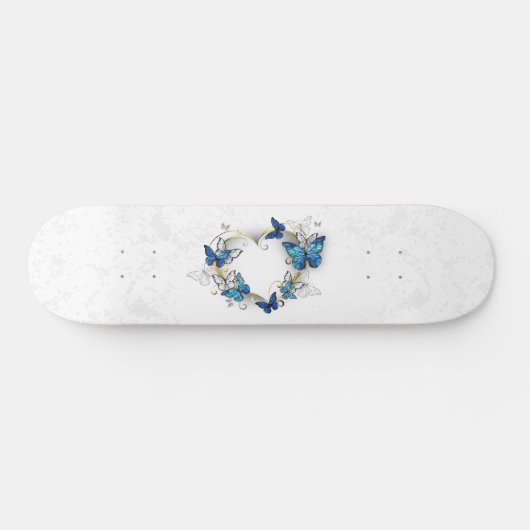 Sieraden Hart met Vlinders Morpho Persoonlijk Skateboard (Horizontaal)
