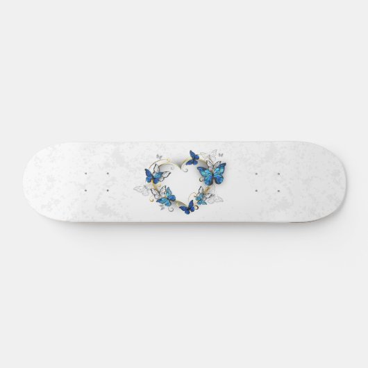 Sieraden Hart met Vlinders Morpho Persoonlijk Skateboard (Horizontaal)