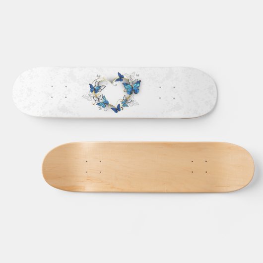 Sieraden Hart met Vlinders Morpho Persoonlijk Skateboard (Horizontaal)