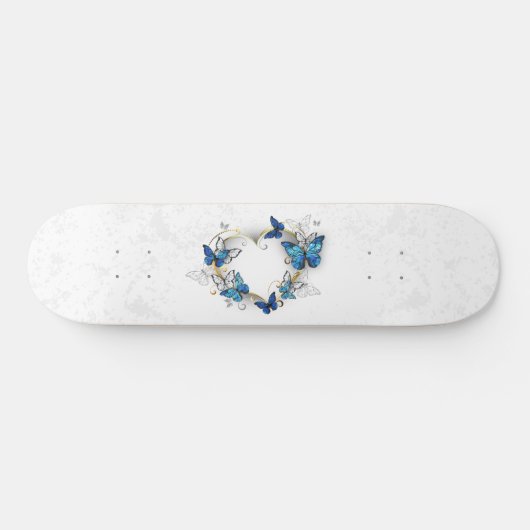 Sieraden Hart met Vlinders Morpho Persoonlijk Skateboard (Horizontaal)