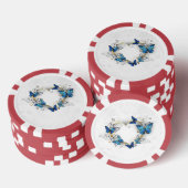 Sieraden Hart met Vlinders Morpho Poker Chips (Opstapeling)
