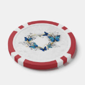 Sieraden Hart met Vlinders Morpho Poker Chips (Enkel)