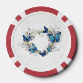 Sieraden Hart met Vlinders Morpho Poker Chips (Achterkant)