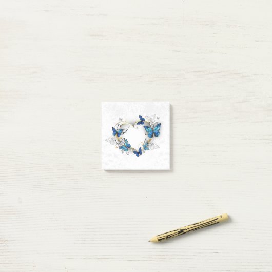 Sieraden Hart met Vlinders Morpho Post-it® Notes (Op bureau)