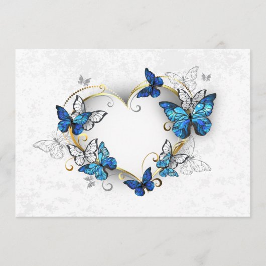 Sieraden Hart met Vlinders Morpho Programmakaart (Voorkant)