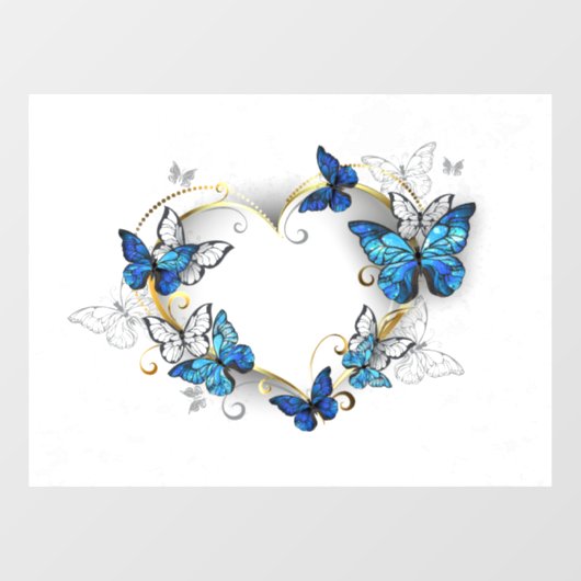 Sieraden Hart met Vlinders Morpho Raamsticker (Vel)
