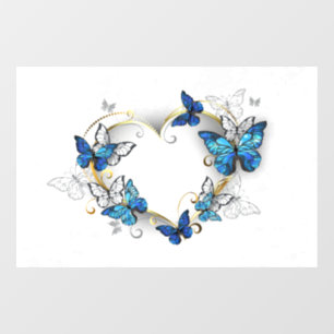Sieraden Hart met Vlinders Morpho Raamsticker