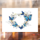 Sieraden Hart met Vlinders Morpho Raamsticker (Vel 2)
