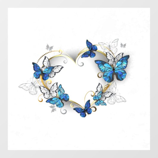 Sieraden Hart met Vlinders Morpho Raamsticker (Vel)