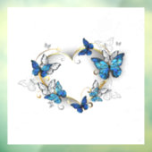 Sieraden Hart met Vlinders Morpho Raamsticker (Vel 3)
