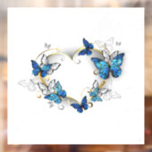 Sieraden Hart met Vlinders Morpho Raamsticker (Vel 2)