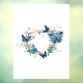 Sieraden Hart met Vlinders Morpho Raamsticker (Vel 3)