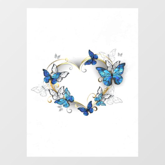 Sieraden Hart met Vlinders Morpho Raamsticker (Vel)