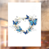 Sieraden Hart met Vlinders Morpho Raamsticker (Vel 2)
