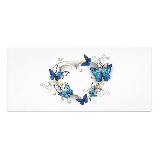 Sieraden Hart met Vlinders Morpho Reclamekaart (Voorkant)