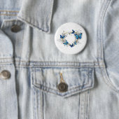 Sieraden Hart met Vlinders Morpho Ronde Button 5,7 Cm (In situ)