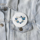 Sieraden Hart met Vlinders Morpho Ronde Button 7,6 Cm (In situ)