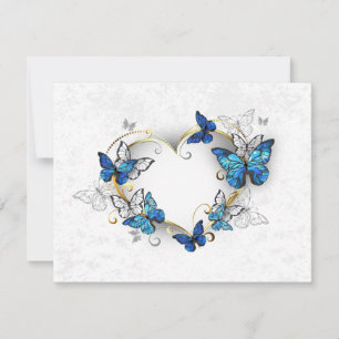 Sieraden Hart met Vlinders Morpho RSVP Kaartje