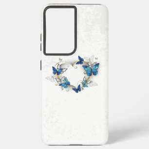 Sieraden Hart met Vlinders Morpho Samsung Galaxy Hoesje