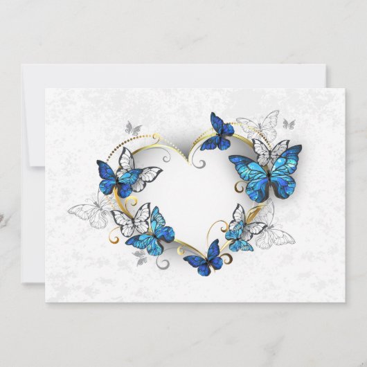 Sieraden Hart met Vlinders Morpho Save The Date (Voorkant)